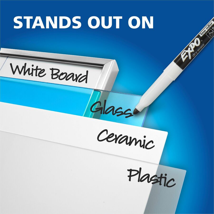 Expo Low-Odor Dry Erase Fine Tip Markers - Fine Marker Point - Assorted Alcohol Based Ink - 4 / Pack