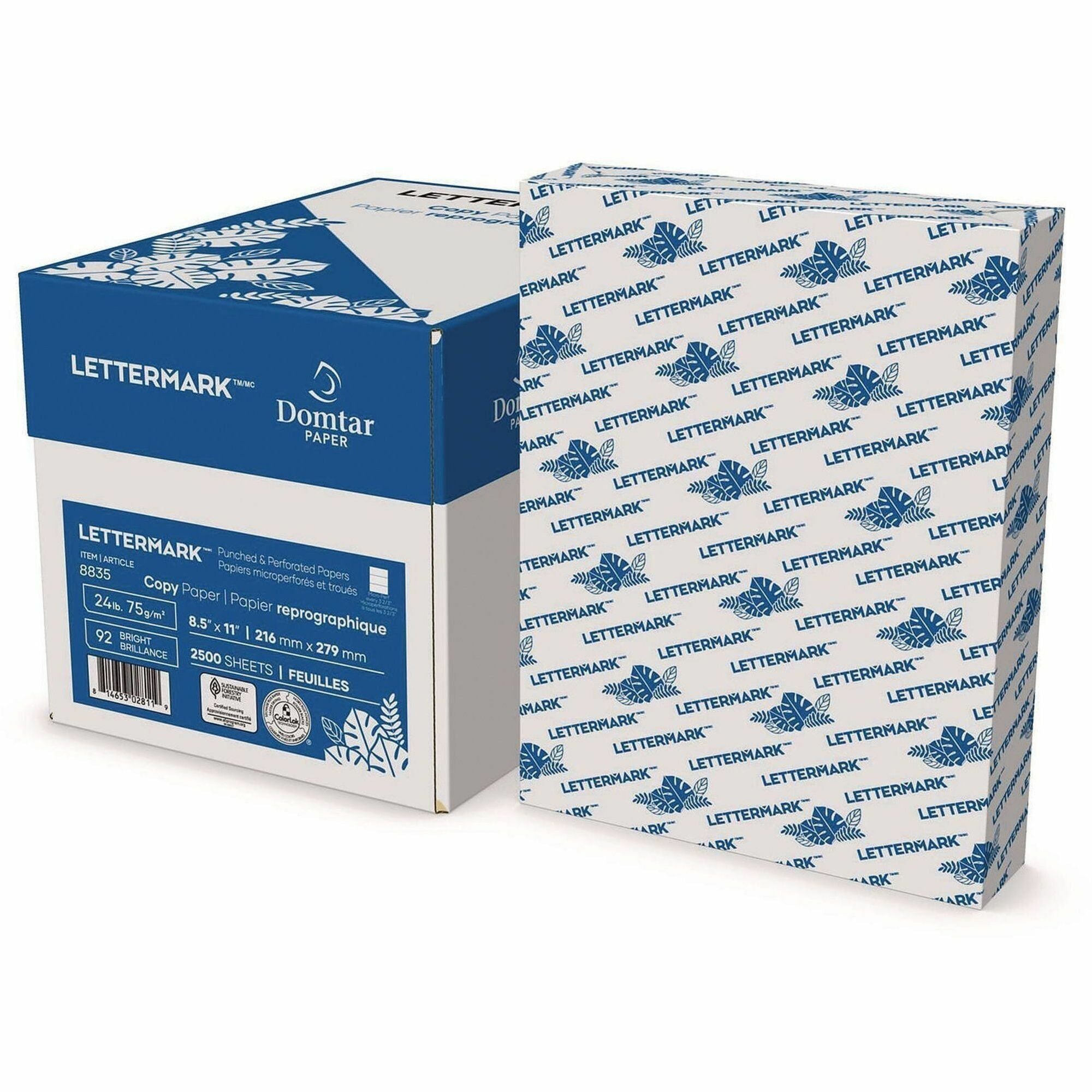 Custom Cut-Sheet Copy Paper, 92 Bright, Micro-Perforated Every 3.66", 24 lb Bond Weight, 8.5 x 11, White, 500/Ream