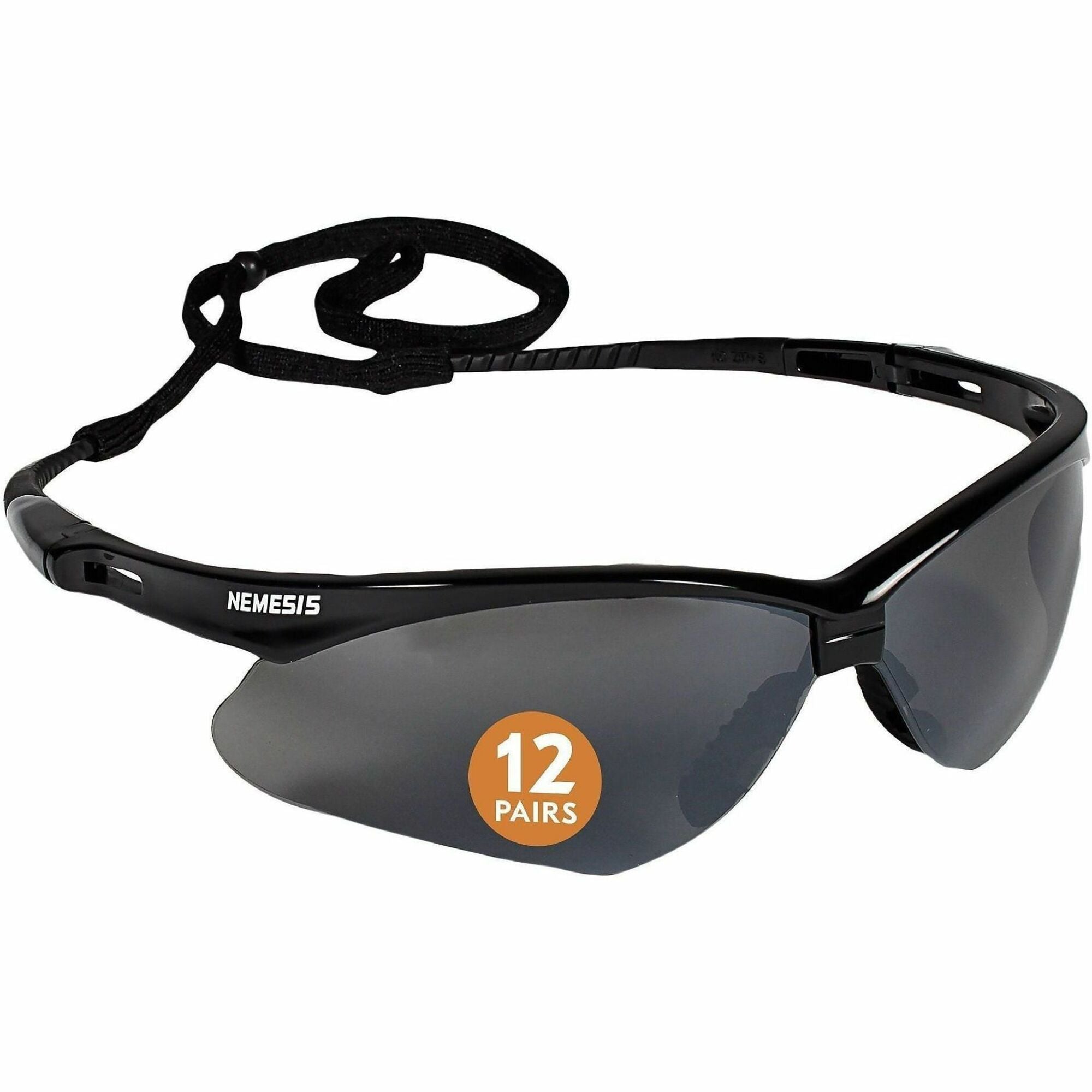 Kleenguard V30 Nemesis Safety Eyewear - Recommended for: Manufacturing, Construction, Shooting, Industrial - Ultraviolet Protection - Smoke Lens - Black Frame - Flexible, Lightweight, Comfortable, Scratch Resistant - 12 / Carton