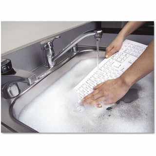 Pro Fit USB Washable Keyboard, 104 Keys, White