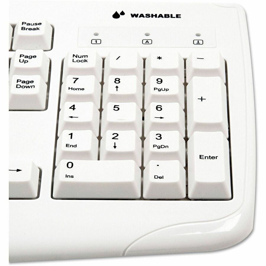 Pro Fit USB Washable Keyboard, 104 Keys, White
