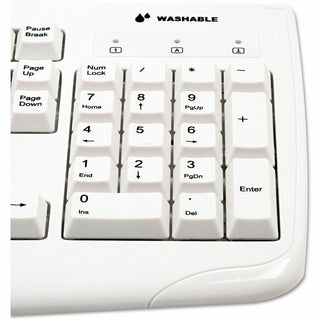 Pro Fit USB Washable Keyboard, 104 Keys, White