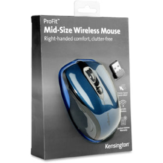 Pro Fit Mid-Size Wireless Mouse, 2.4 GHz Frequency/30 ft Wireless Range, Right Hand Use, Sapphire Blue