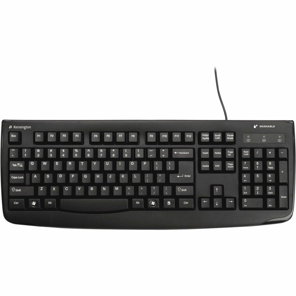 Pro Fit USB Washable Keyboard, 104 Keys, Black