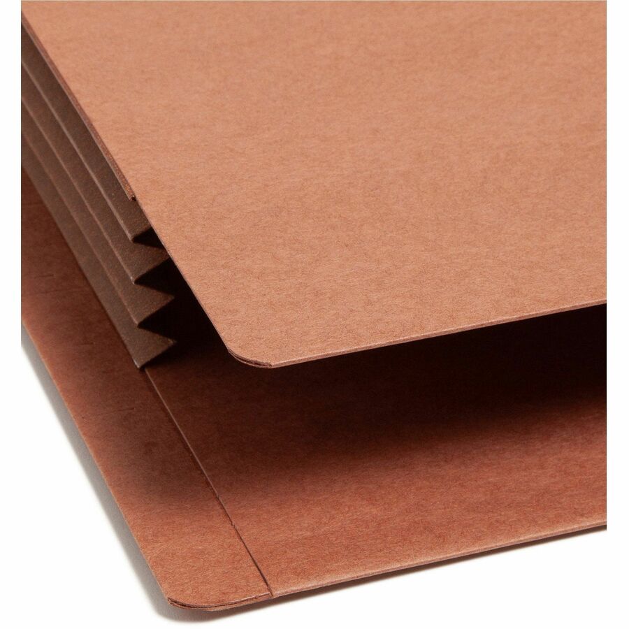 Heavy-Duty Redrope End Tab TUFF Pockets, 3.5" Expansion, Legal Size, Redrope, 10/Box