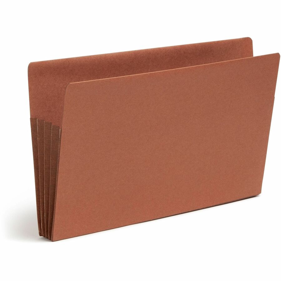 Heavy-Duty Redrope End Tab TUFF Pockets, 3.5" Expansion, Legal Size, Redrope, 10/Box