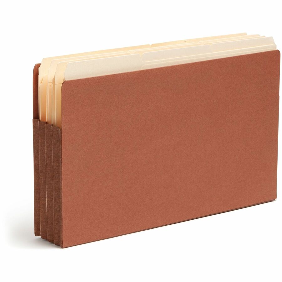 Heavy-Duty Redrope End Tab TUFF Pockets, 3.5" Expansion, Legal Size, Redrope, 10/Box