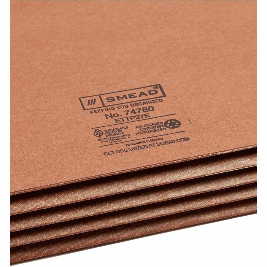 Heavy-Duty Redrope End Tab TUFF Pockets, 3.5" Expansion, Legal Size, Redrope, 10/Box