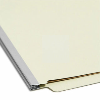 End Tab Pressboard Classification Folders, Six SafeSHIELD Fasteners, 2" Expansion, 2 Dividers, Legal Size, Gray-Green, 10/Box
