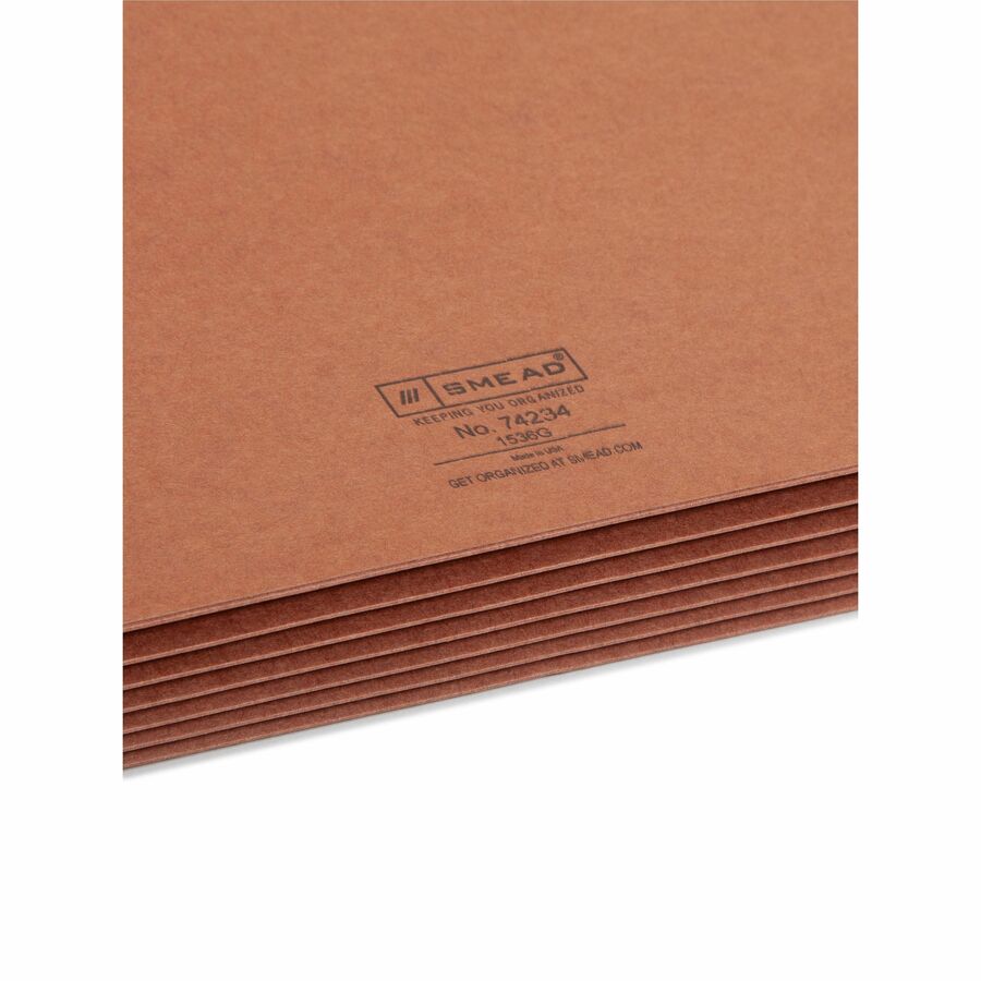 Redrope Drop Front File Pockets, 5.25" Expansion, Legal Size, Redrope, 10/Box