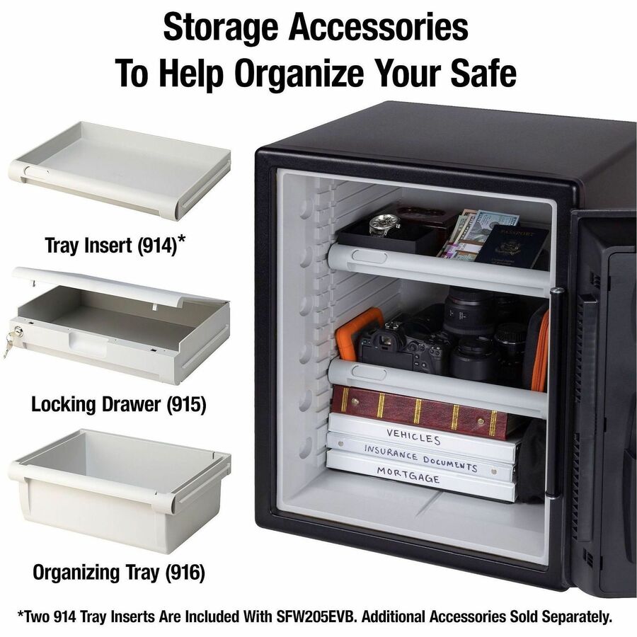 Fire-Safe with Digital Keypad Access, 2 cu ft, 18.67w x 19.38d x 23.88h, Black