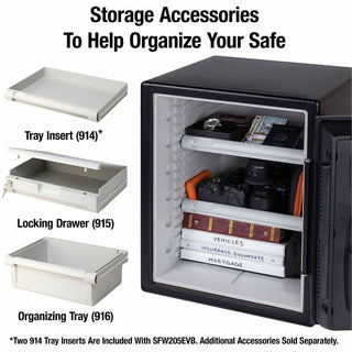 Fire-Safe with Digital Keypad Access, 2 cu ft, 18.67w x 19.38d x 23.88h, Black