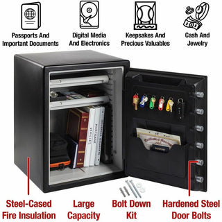 Fire-Safe with Digital Keypad Access, 2 cu ft, 18.67w x 19.38d x 23.88h, Black