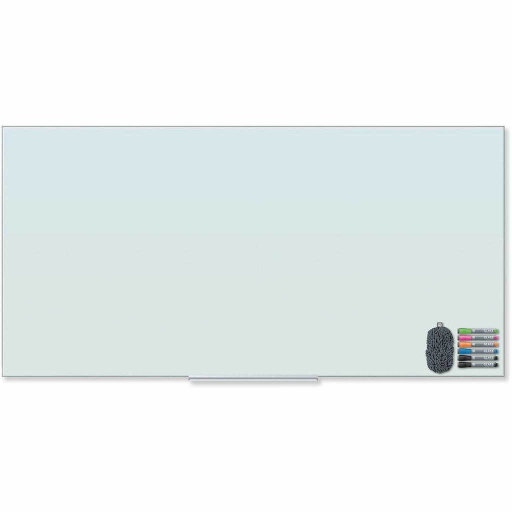 Floating Glass Dry Erase Board, 70 x 35, White