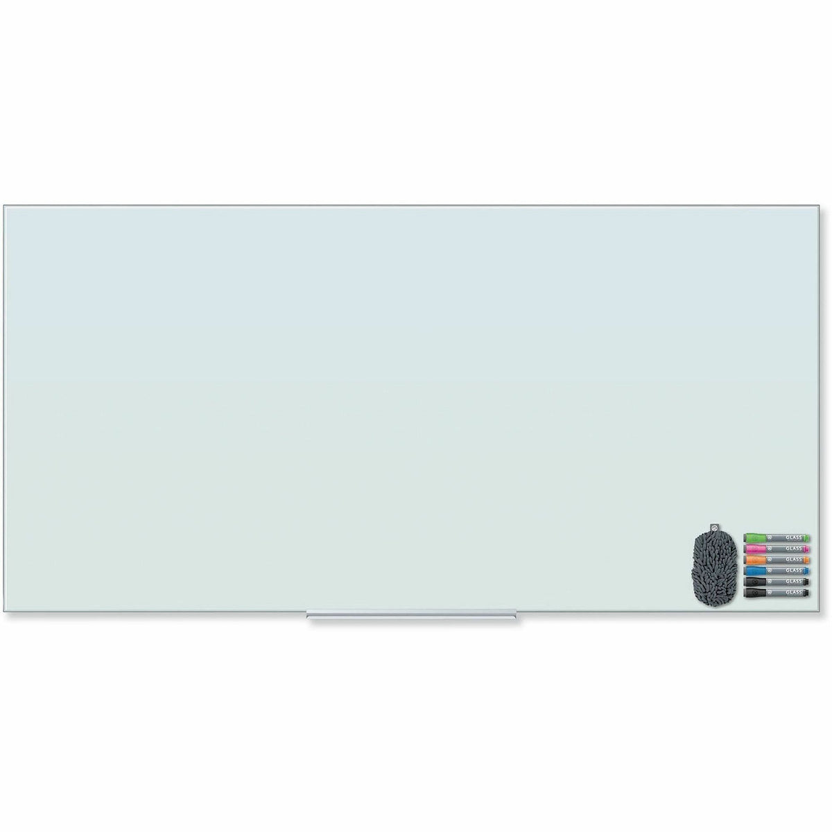 Floating Glass Dry Erase Board, 70 x 35, White