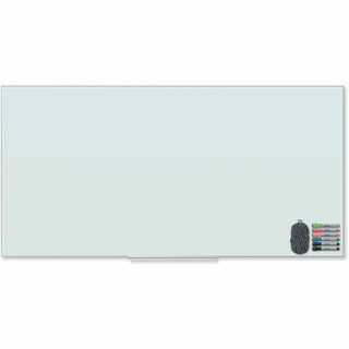 Floating Glass Dry Erase Board, 70 x 35, White
