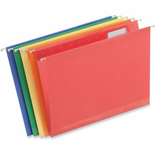 Deluxe Reinforced Recycled Hanging File Folders, Letter Size, 1/5-Cut Tabs, Assorted, 25/Box