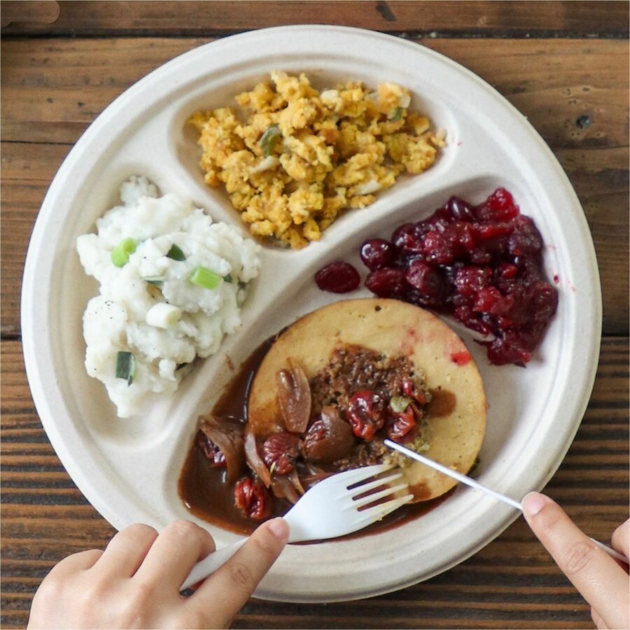 Fiber Plates, 10" dia, Natural, 700/Carton