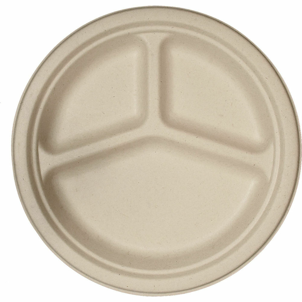 Fiber Plates, 10" dia, Natural, 700/Carton