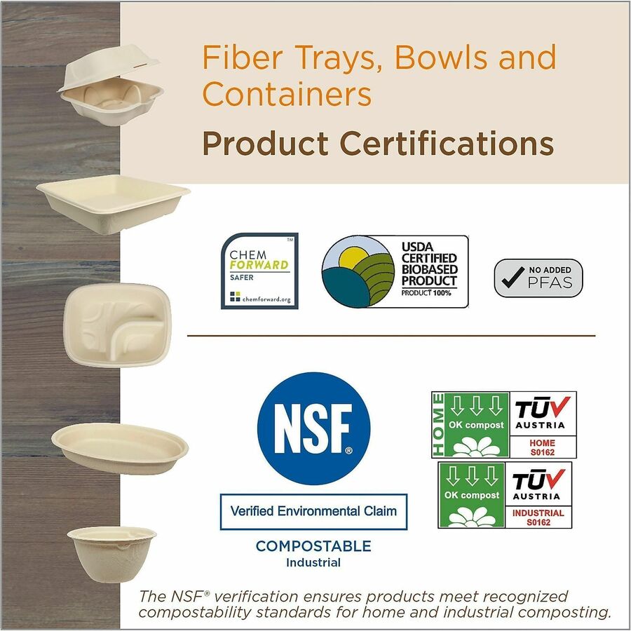 Fiber Plates, Plate, 10.1" Diameter, Natural, 800/Carton