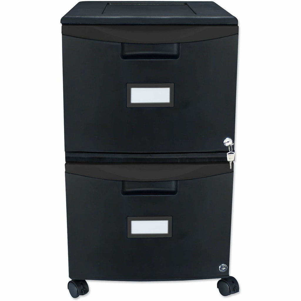 Two-Drawer Mobile Filing Cabinet, 2 Legal/Letter-Size File Drawers, Black, 14.75" x 18.25" x 26