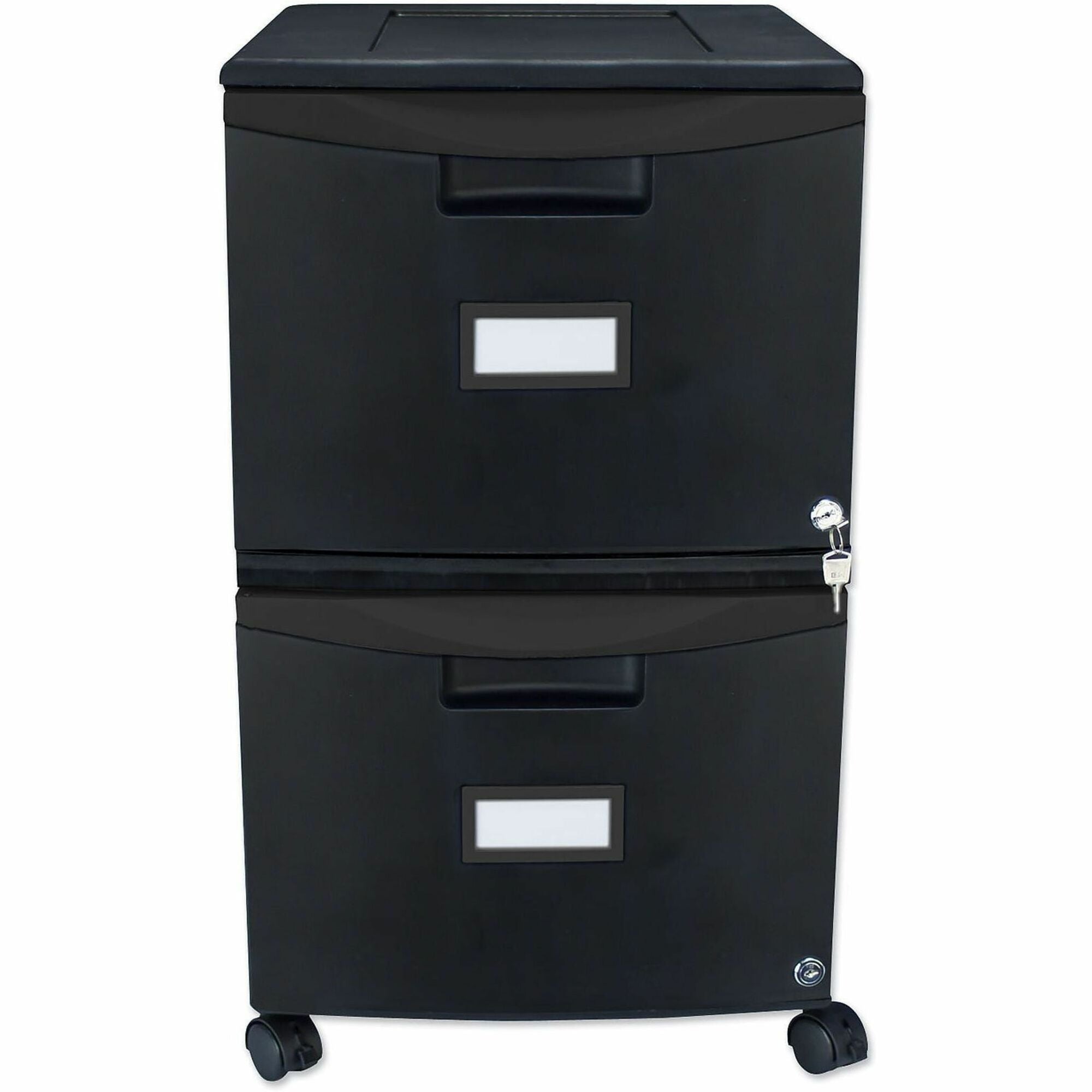 Two-Drawer Mobile Filing Cabinet, 2 Legal/Letter-Size File Drawers, Black, 14.75" x 18.25" x 26