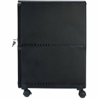 Two-Drawer Mobile Filing Cabinet, 2 Legal/Letter-Size File Drawers, Black, 14.75" x 18.25" x 26