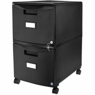 Two-Drawer Mobile Filing Cabinet, 2 Legal/Letter-Size File Drawers, Black, 14.75" x 18.25" x 26