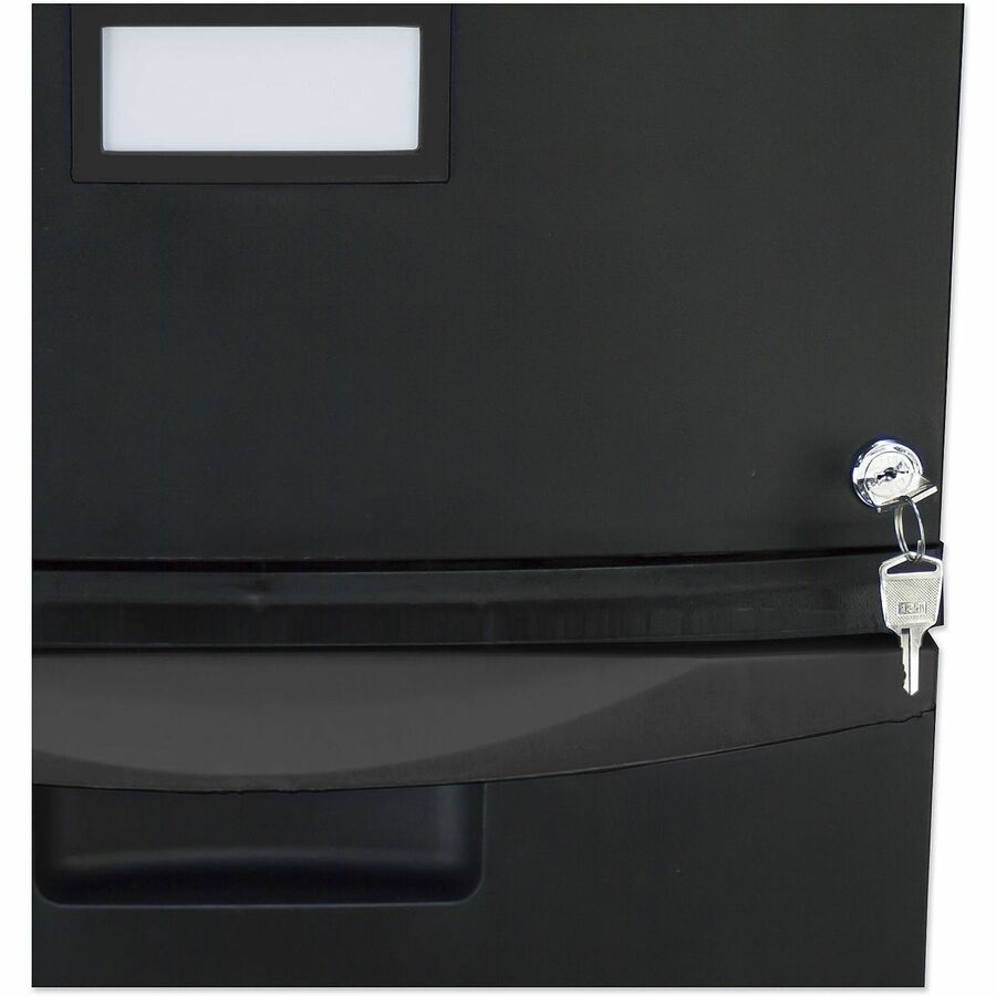 Two-Drawer Mobile Filing Cabinet, 2 Legal/Letter-Size File Drawers, Black, 14.75" x 18.25" x 26