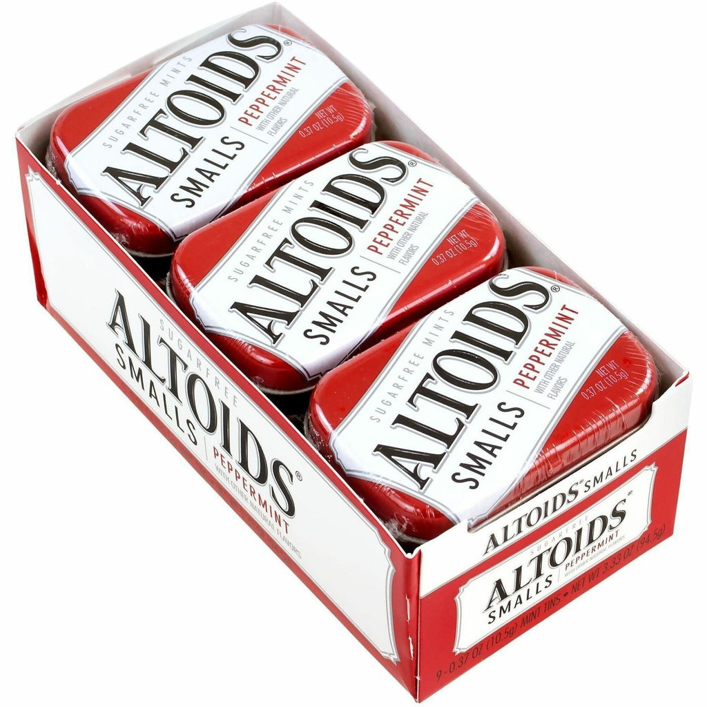 Smalls Sugar Free Mints, Peppermint, 0.37 oz, 9 Tins/Pack, Ships in 1-3 Business Days