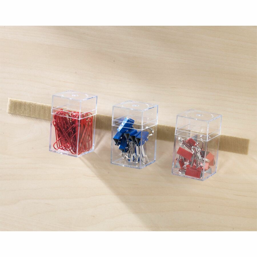 Sticky-Back Fasteners with Dispenser, Removable Adhesive, 0.75" x 15 ft, Beige