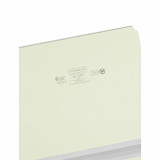 Smead Straight Tab Cut Letter Recycled Top Tab File Folder - 1" Folder Capacity - 8 1/2" x 11" - 1" Expansion - Pressboard - Gray, Green - 100% Recycled - 25 / Box