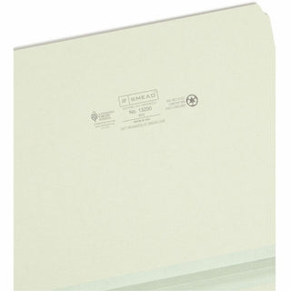 Smead Straight Tab Cut Letter Recycled Top Tab File Folder - 1" Folder Capacity - 8 1/2" x 11" - 1" Expansion - Pressboard - Gray, Green - 100% Recycled - 25 / Box