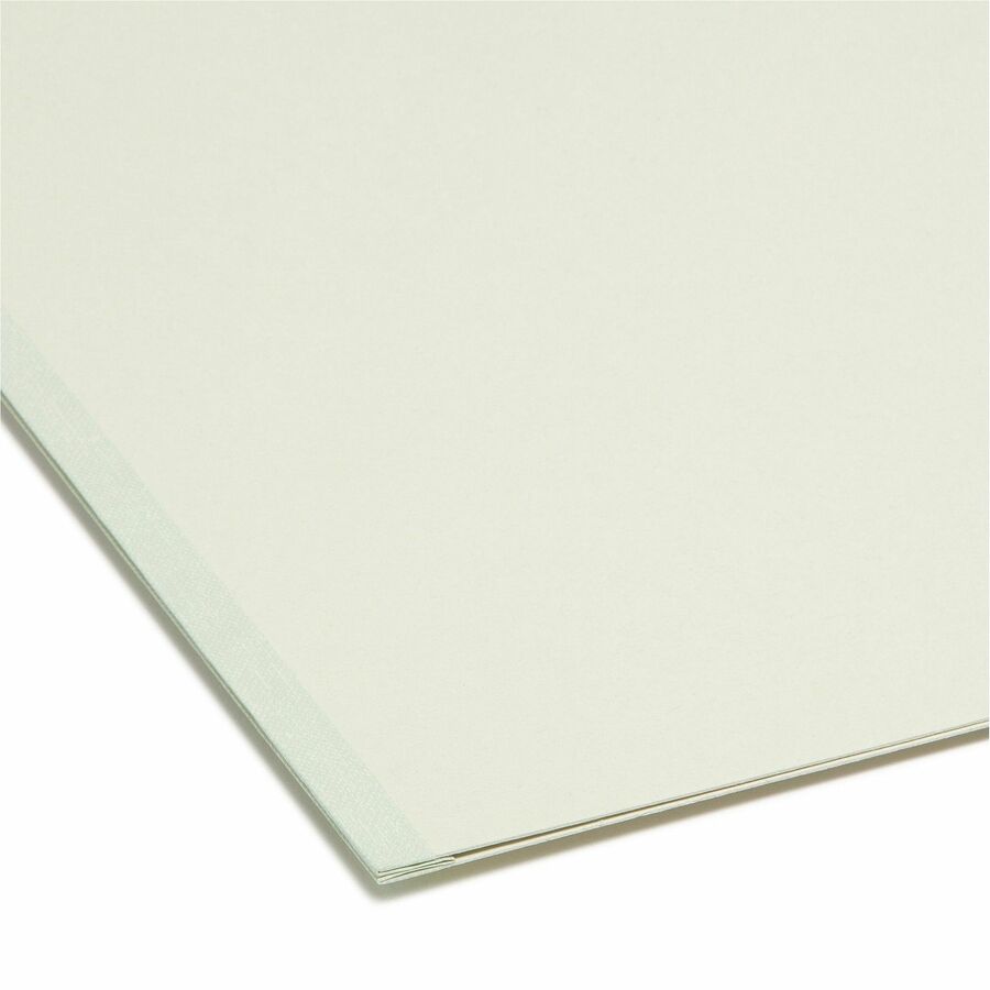 Smead Straight Tab Cut Letter Recycled Top Tab File Folder - 1" Folder Capacity - 8 1/2" x 11" - 1" Expansion - Pressboard - Gray, Green - 100% Recycled - 25 / Box