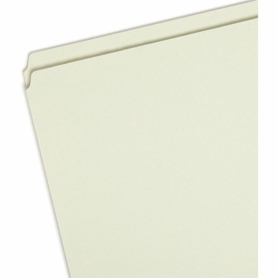 Smead Straight Tab Cut Letter Recycled Top Tab File Folder - 1" Folder Capacity - 8 1/2" x 11" - 1" Expansion - Pressboard - Gray, Green - 100% Recycled - 25 / Box