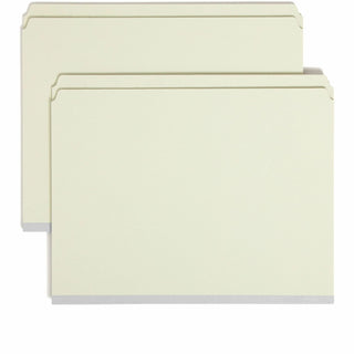 Smead Straight Tab Cut Letter Recycled Top Tab File Folder - 1" Folder Capacity - 8 1/2" x 11" - 1" Expansion - Pressboard - Gray, Green - 100% Recycled - 25 / Box