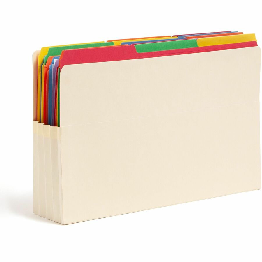 Manila End Tab File Pockets, 3.5" Expansion, Legal Size, Manila, 25/Box