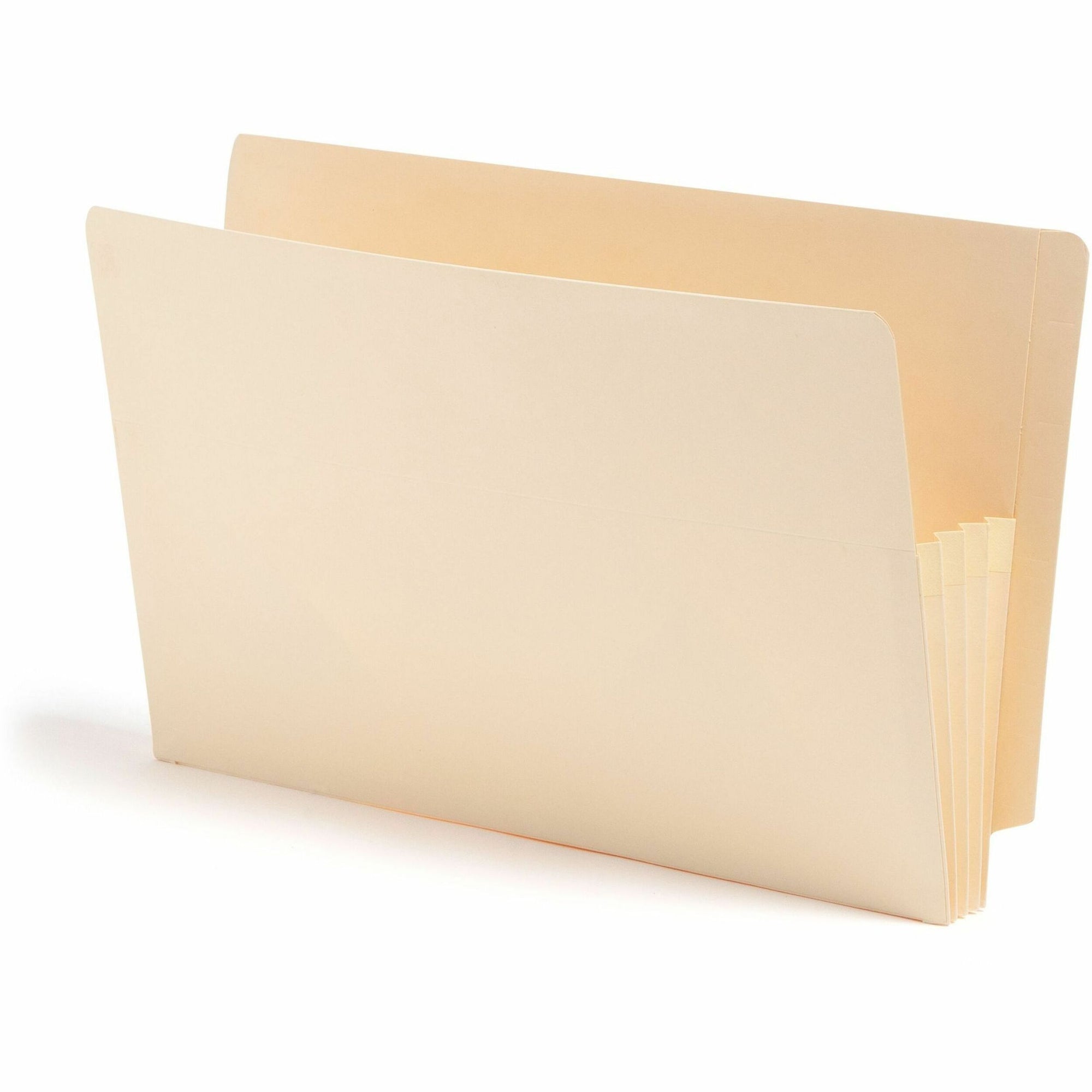 Manila End Tab File Pockets, 3.5" Expansion, Legal Size, Manila, 25/Box