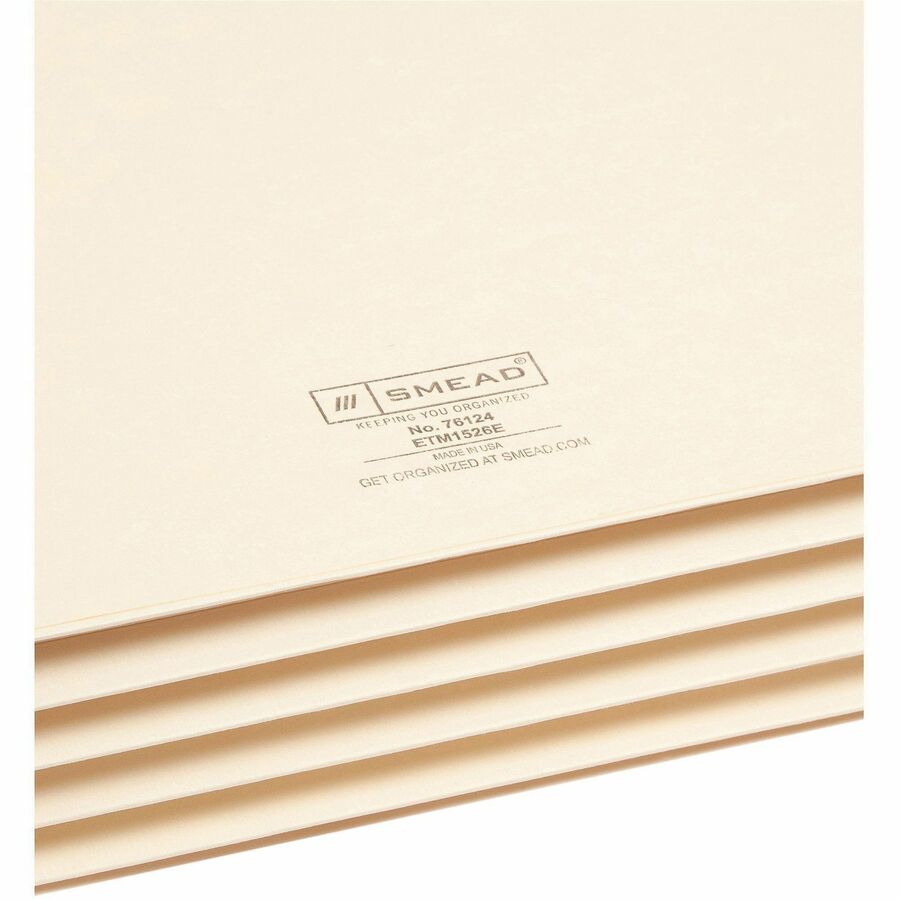 Manila End Tab File Pockets, 3.5" Expansion, Legal Size, Manila, 25/Box