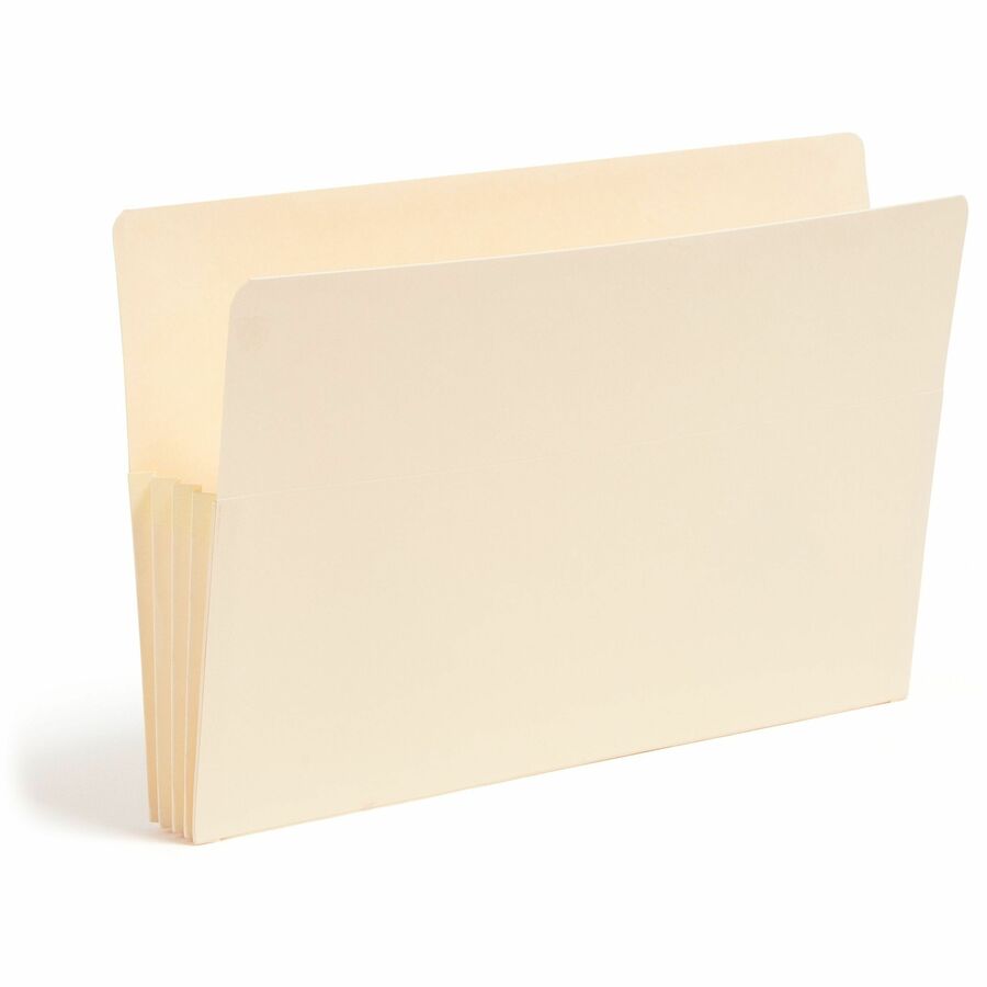 Manila End Tab File Pockets, 3.5" Expansion, Legal Size, Manila, 25/Box
