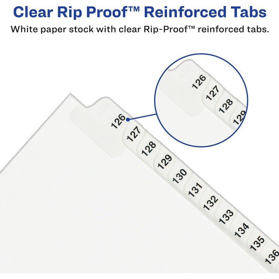 Preprinted Legal Exhibit Side Tab Index Dividers, Avery Style, 25-Tab, 1 to 25, 11 x 8.5, White, 1 Set