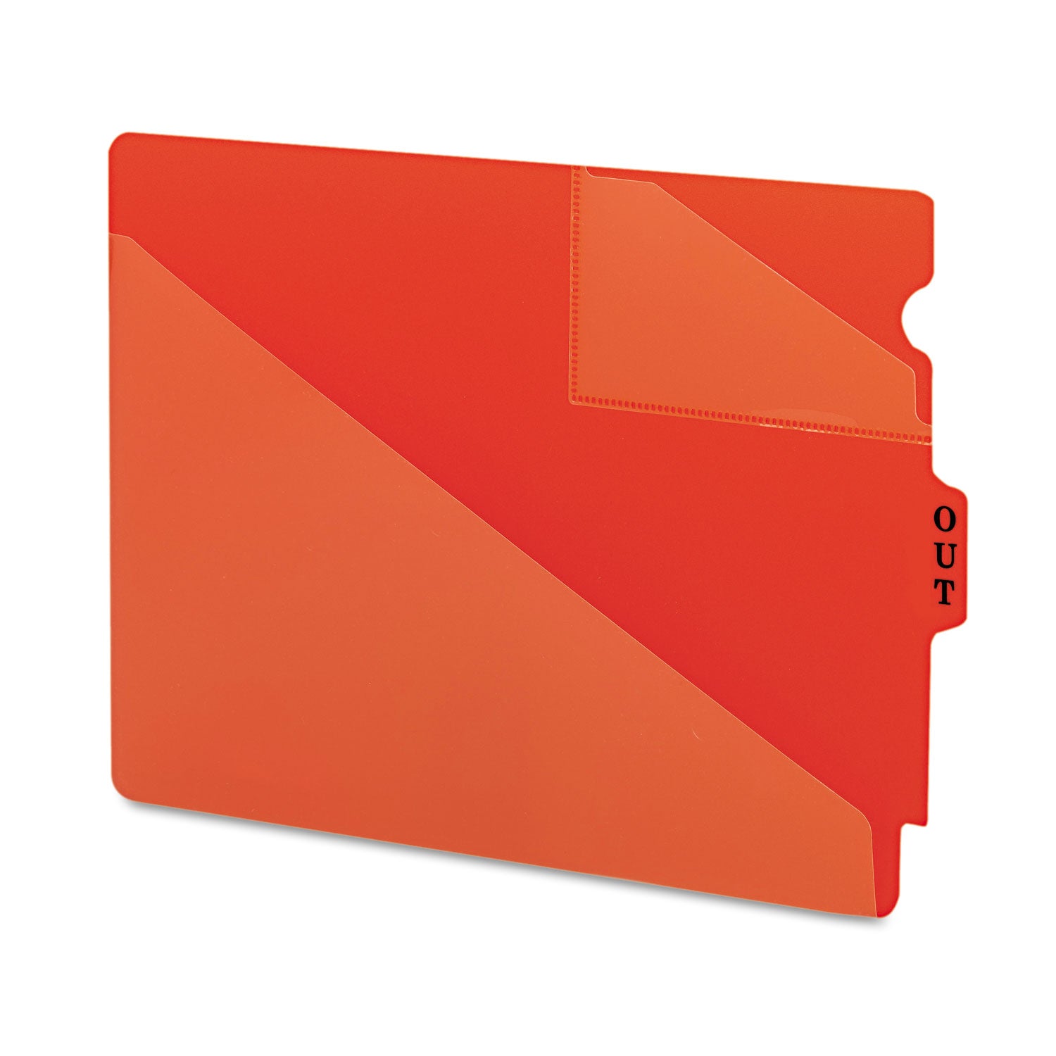End Tab Poly Out Guides, Two-Pocket Style, 1/3-Cut End Tab, Out, 8.5 x 11, Red, 50/Box - 