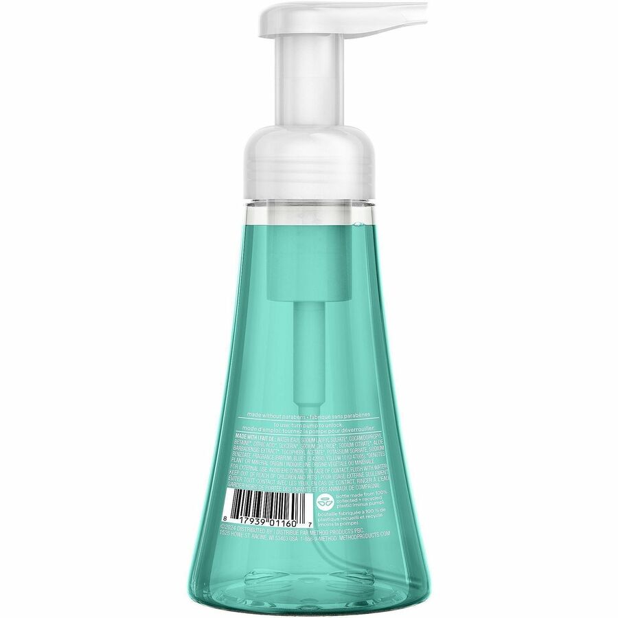 Method Waterfall Scent Foaming Hand Wash - Waterfall ScentFor - 10 fl oz (295.7 mL) - Bottle Dispenser - Hand - Aqua - Cruelty-free, Paraben-free, Phthalate-free - 6 / Carton
