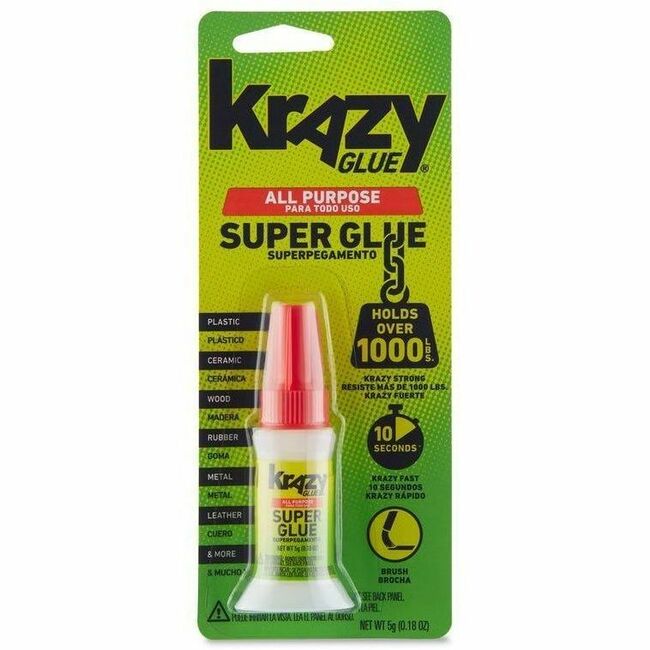 All Purpose Brush-On Krazy Glue, 0.17 oz, Dries Clear