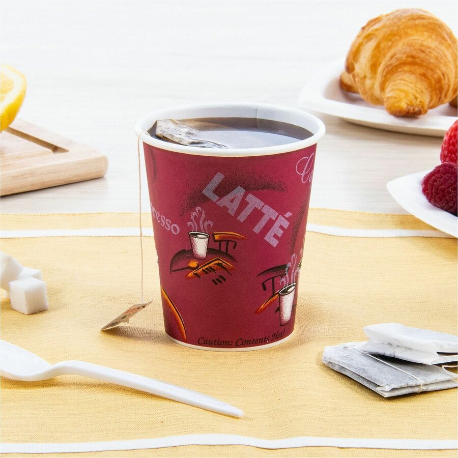 Solo 10 oz Bistro Design Disposable Paper Cups - 50 / Pack - 20 / Carton - Multi - Paper - Beverage, Hot Drink, Cold Drink, Coffee, Tea, Cocoa