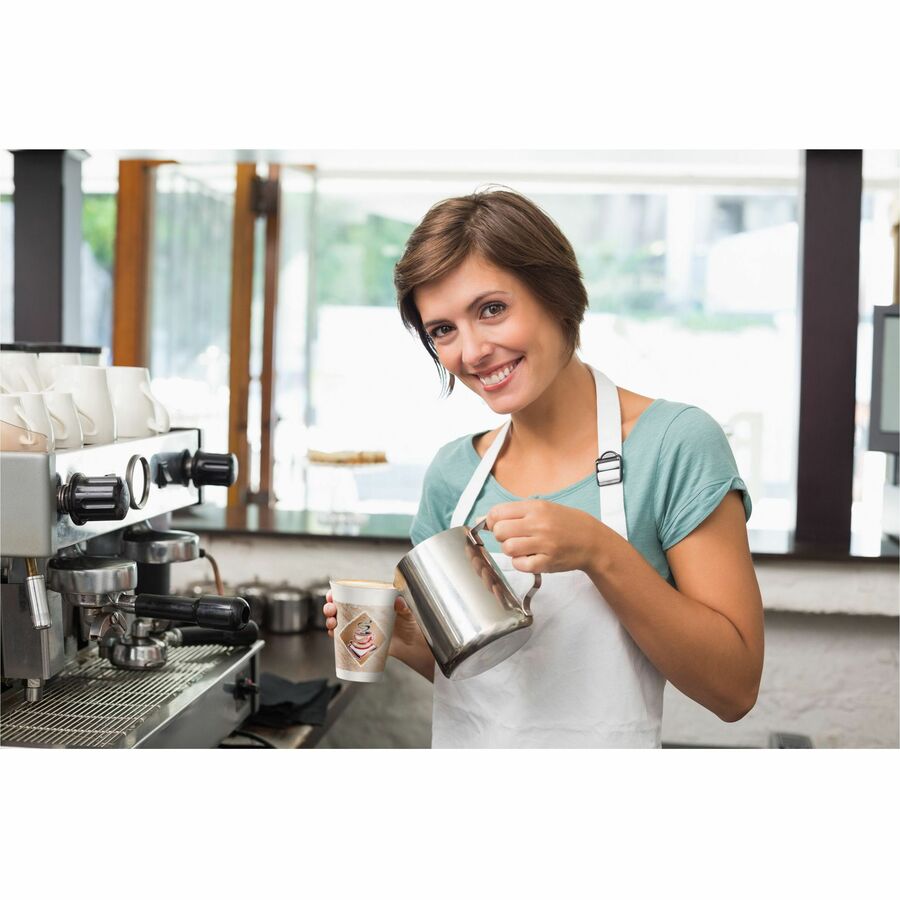 Dart 16 oz Cafe G Design Insulated Foam Cups - 25 / Bag - 40 / Carton - White - Foam - Cold Drink, Hot Drink
