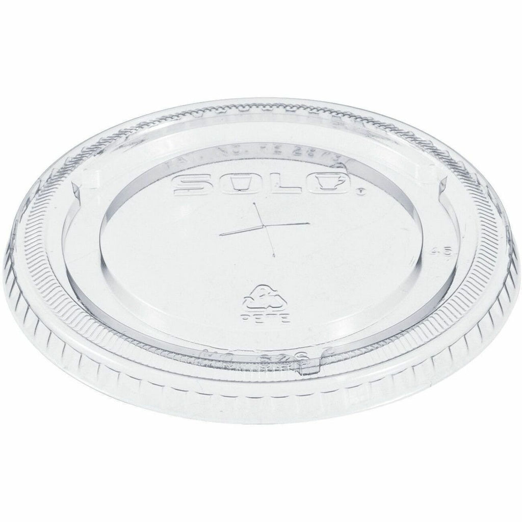Solo Cup Straw Slotted Clear Lids - Flat - 1000 / Carton - Clear