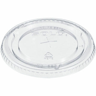 Solo Cup Straw Slotted Clear Lids - Flat - 1000 / Carton - Clear