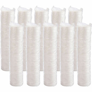 Sip Thru Lids, Fits 10 oz to 14 oz Foam Cups, Plastic, White, 100/Pack, 10 Packs/Carton