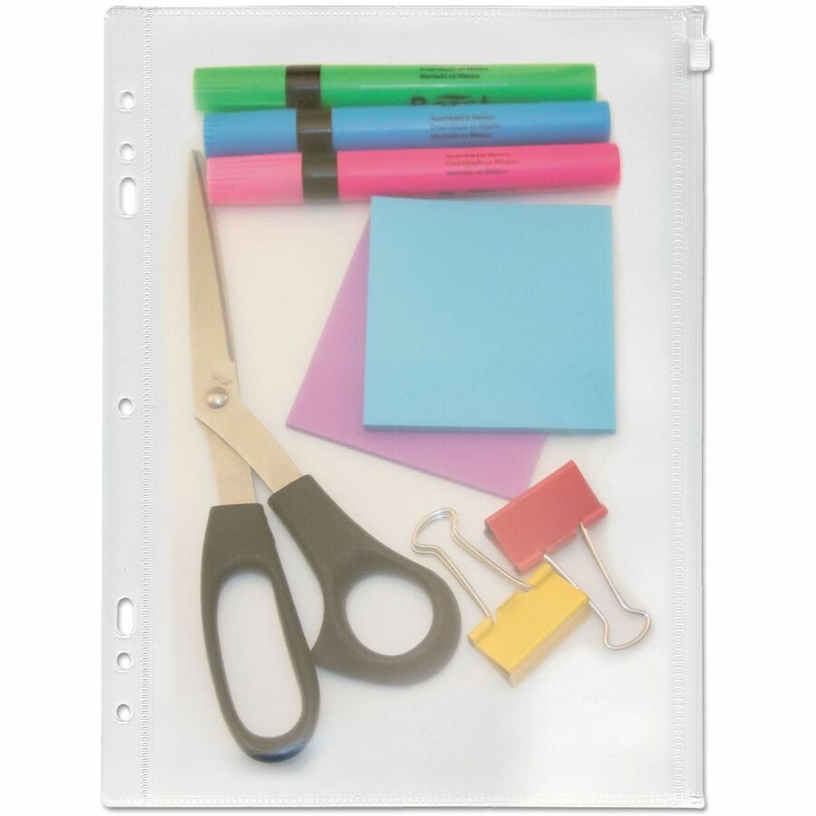 Zip-All Ring Binder Pocket, 8.5 x 11, Clear